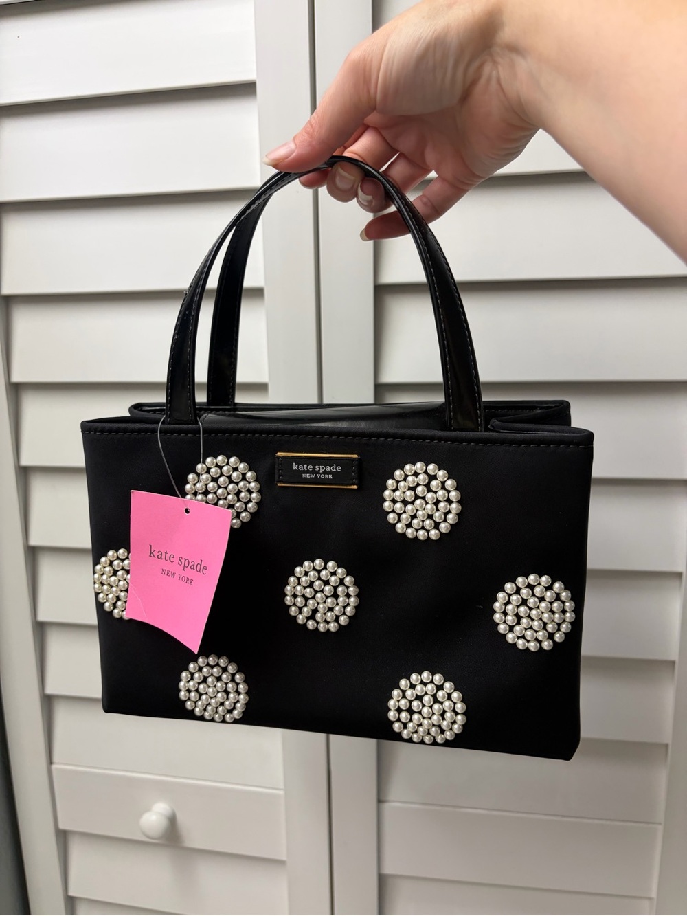 kate spade Black Pearl-Cluster Crossbody Tote